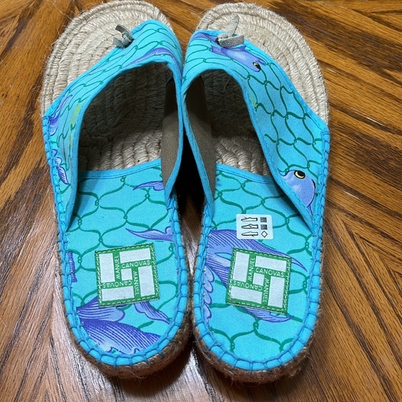 MANUEL CANOVAS Canvas Tropical
Floral Print Jute Wedge Slip-On size 40/10 - Picture 2 of 5